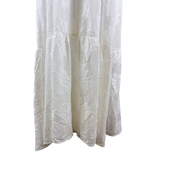 Melloday Jacquard Women's Midi Sundress Ivory Sleeveless Mock Neck Small NEW - Picture 5 of 16